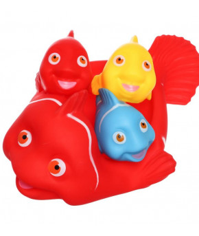 Игрушка для ванны Крошка Я Мыльница Рыбки с пищалкой 4шт (набор)