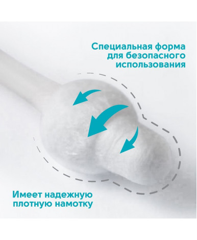 Палочки ватные Крошка Я с ограничителем в коробке 50шт Палочки ватные Крошка Я с ограничителем в коробке 50шт