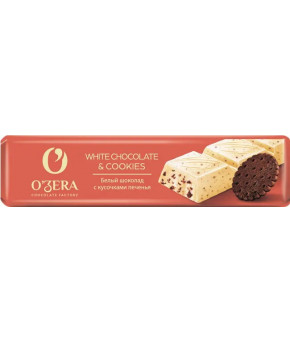 Шоколад белый O`Zera White Cookies 45г
