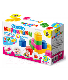 Развивающая игрушка Десятое королевство Мягкие кирпичики Extra (9 деталей)