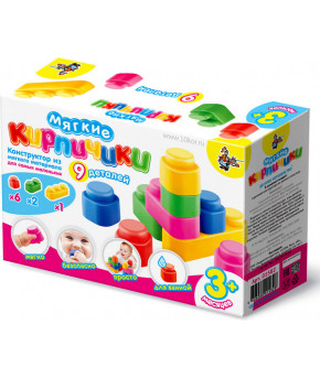 Развивающая игрушка Десятое королевство Мягкие кирпичики Extra (9 деталей)