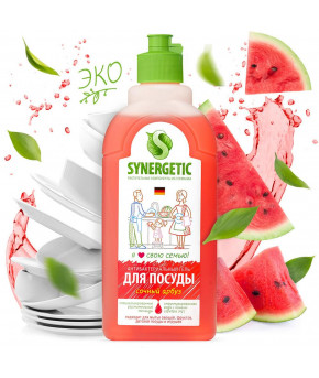 Средство для мытья детской посуды Synergetic биоразлагаемое с ароматом арбуза 500мл