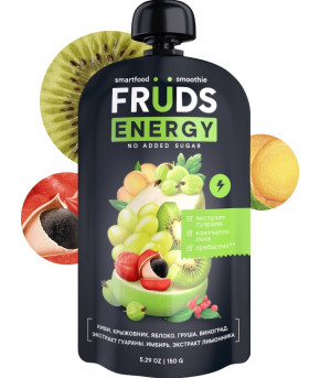 Пюре Smartfood Smoothie Fruids Energy груша, яблоко, киви и крыжовник 150г