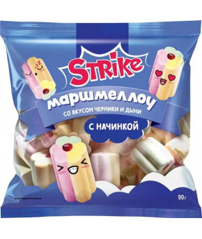 Жевательный зефир маршмеллоу Strike Jam со вкусом черники и дыни 90г
