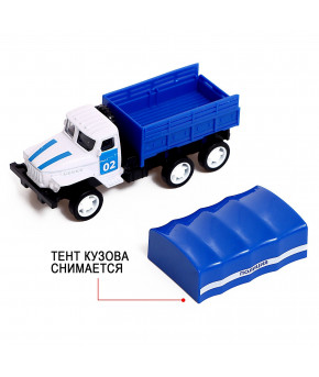Модель Урал Тентованная 1:64 инерционная цвет микс (в коробке)