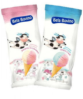 Мороженое-пломбир в вафельном рожке Bela Bovino Buble-Gum 80г