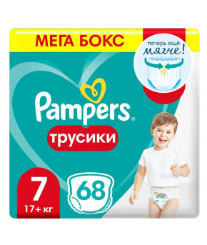 Подгузники-трусики Pampers Pants 7 (>17кг) 68шт(2 части, цена за 34шт)