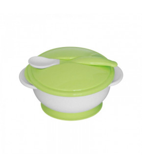 Набор посуды Lorelli чашка с крышкой + ложечка зеленый 6+
