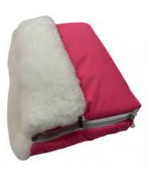 Муфта Багира для рук для коляски плащевка внутри шерстяной мех 5 кнопок Карелия Розовая