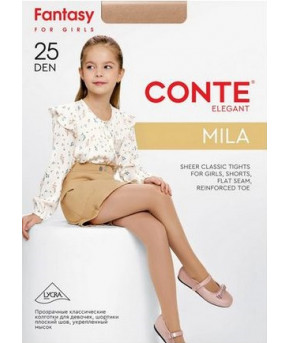 Колготки детские Conte Mila с усиленным торсом-шортиками р-р 116-122 natural