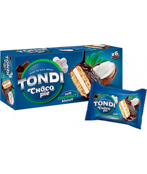 Печенье Tondi Choco Pie глазированное кокосовое 180г