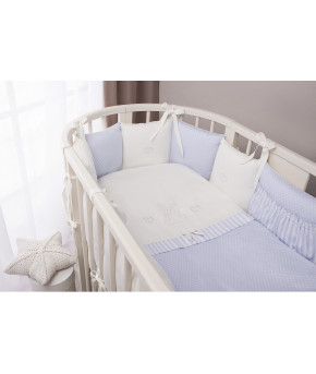 Комплект в овальную кроватку Perina Неженка голубой 125х75см 7пр