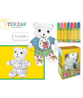 Раскраска-игрушка Tukzar Медвежонок с набором фломастеров 16х7х22 см