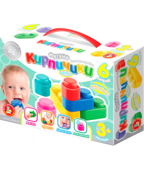 Развивающая игрушка Десятое королевство Мягкие кирпичики Extra (6 деталей)