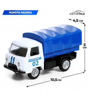 Модель УАЗ 452 Полиция 1:43 инерционная (в коробке)