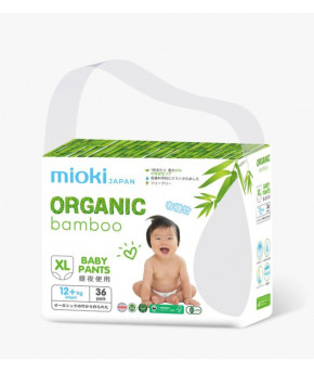Подгузники-трусики Mioki Organic Japan bamboo XL (12+ кг) 36шт