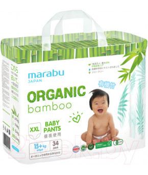 Подгузники-трусики Marabu Organic Japan bamboo (16+ кг) 34шт