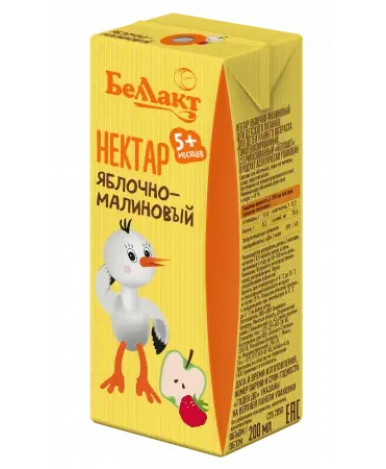 Нектар Беллакт яблочно-малиновый 200мл Нектар Беллакт яблочно-малиновый 200мл