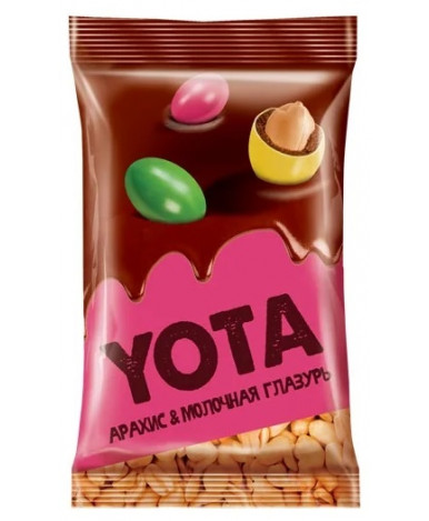 Драже шоколадные Yota Арахис в молочной глазури 40г  