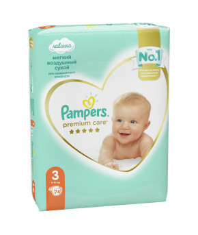 Подгузники Pampers Premium Care 3 (6-10 кг) 148шт (2 части, цена за 74шт)