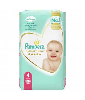 Подгузники Pampers Premium Care 4 (9-14 кг) 108шт (2 части, цена за 54шт)