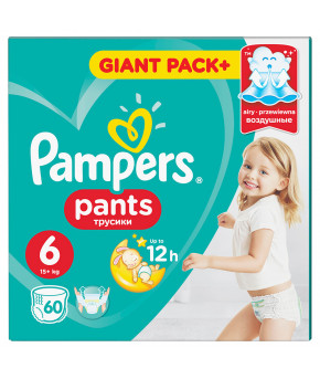 Подгузники-трусики Pampers Pants 6 (>15кг) 60шт