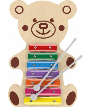 Бубен детский Десятое королевство Металлофон Мишка 7нот деревянный