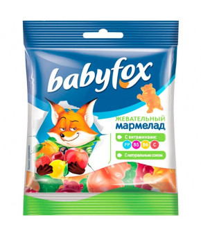 Мармелад жевательный Babyfox бегемоты 30г