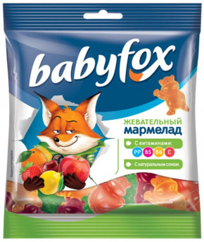 Мармелад жевательный Babyfox бегемоты 70г