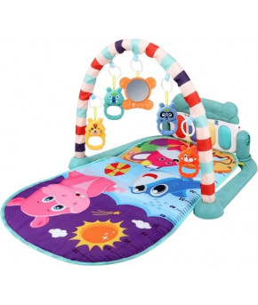 Коврик Labalu С зеркалом и бегемотом прямоугольный голубой (на батарейках)