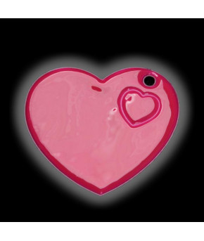 Светоотражающий элемент Сердце на цепочке 5*5,5см розовый
