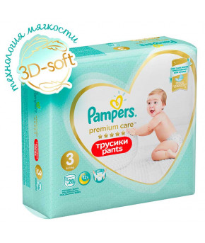 Подгузники-трусики Pampers Premium Care 3 (6-11кг) 28шт