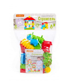 Конструктор Полесье Строитель Мини (44 элемента) (в мешке)