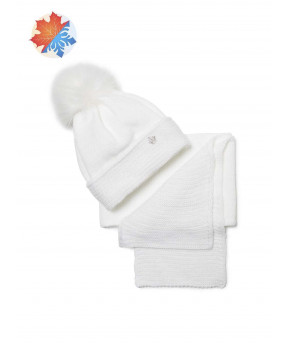 Комплект Elsi 2-х предметный шапка и шарф р-р 52-54 белый