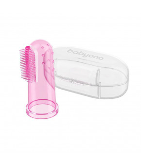 Щетка-напальчник BabyOno для зубов и массажа десен (розовый)