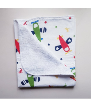 Пеленка непромокаемая Sofi Самолетики махра и поплин 75x60см