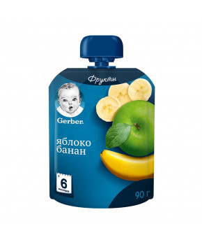 Пюре Gerber яблоко банан gualapack 90г