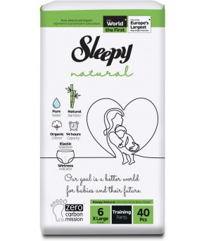 Подгузники-трусики Sleepy Natural 6 (15-25кг) 40шт