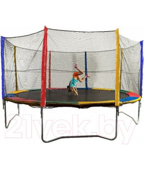 Батут Sundays Acrobat-D490 с сеткой разноцветный