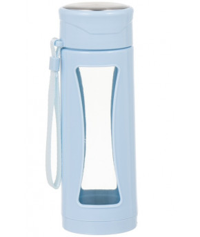 Бутылка для питья Fitness Light Blue с ремешком 380мл