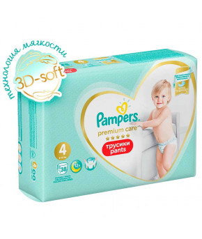 Подгузники-трусики Pampers Premium Care 4 (9-15кг) 38шт