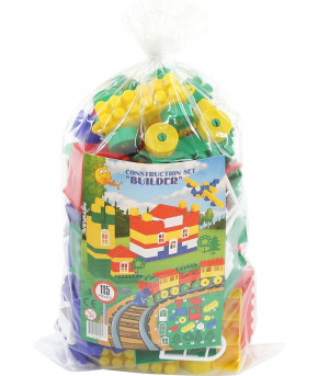 Конструктор Полесье Строитель Большой (115 элементов) (в мешке)