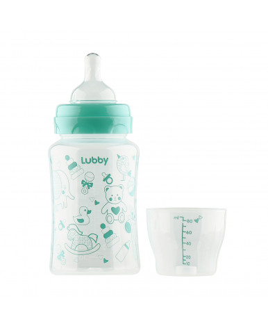 Бутылочка Lubby Классика пластиковая с широким горлышком 0+ 250мл