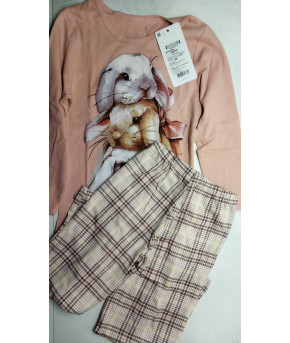 Пижама для девочки Свiтанак фуфайка+брюки (розовый) р-р 98,104-56