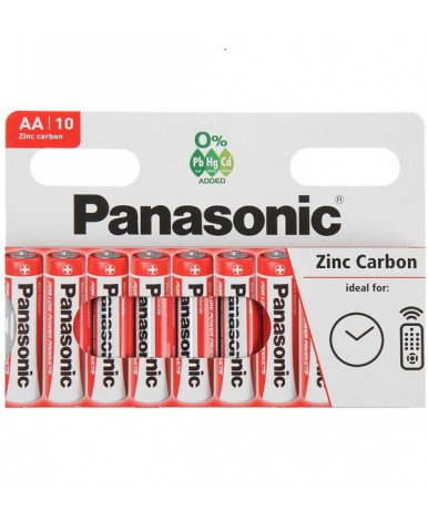 Батарейки Panasonic Zinc Carbon солевая AA R6-10BL 1.5V (цена за штуку)