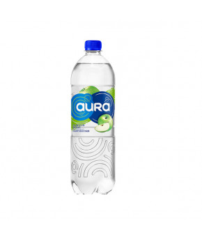 Вода Aura питьевая газированная со вкусом яблока 1,0л
