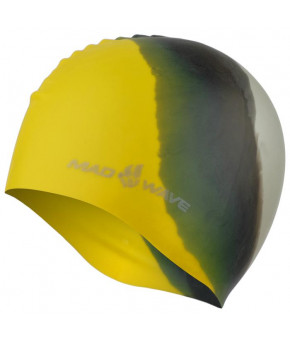 Шапочка для плавания подростковая Mad Wave силиконовая Multi, жёлтая