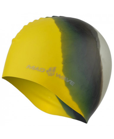 Шапочка для плавания подростковая Mad Wave силиконовая Multi, жёлтая
