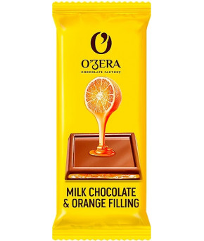 Шоколад молочный O`Zera Milk&Orange Filling с желейной апельсиновой начинкой 24г
