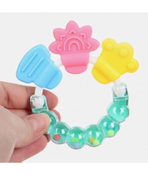 Погремушка-прорезыватель Крошка Я Браслетик голубой/зеленый